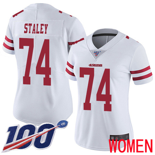 San Francisco 49ers Limited White Women Joe Staley Road NFL Jersey #74 100th Season Vapor Untouchable